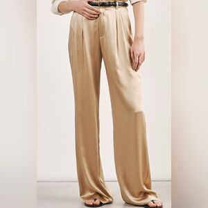 Nili Lotan Tan Wide Leg Women's Pants